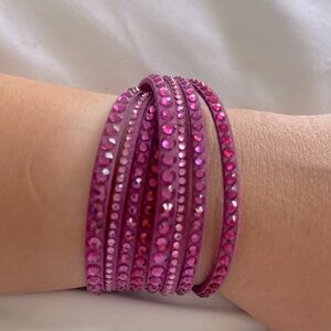 Like new. Swarovski crystal leather bracelet